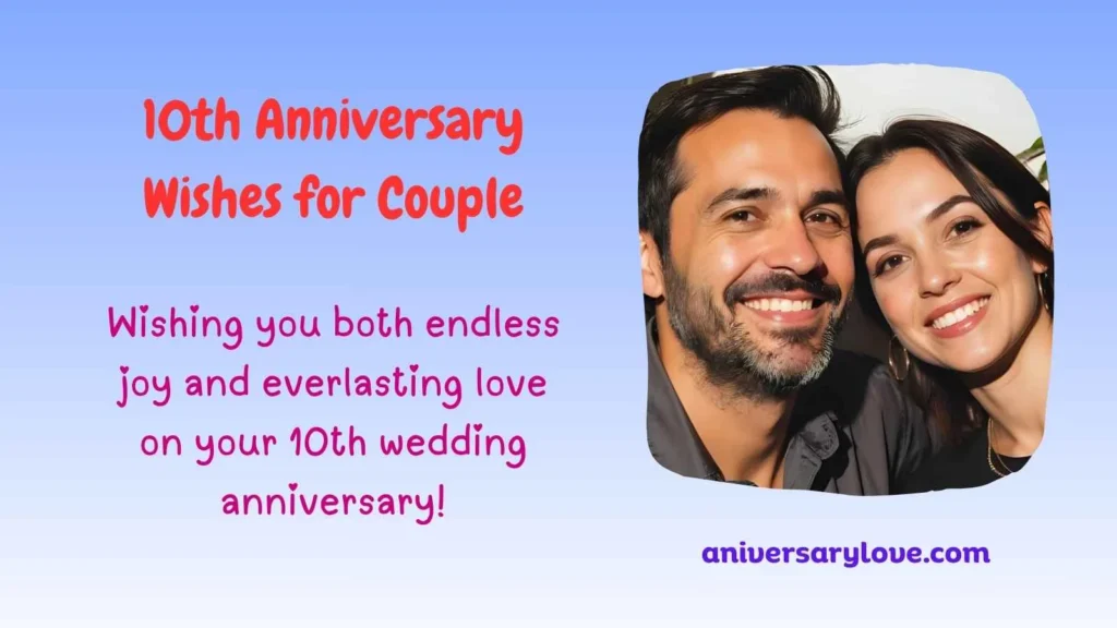 10th Anniversary Wishes for Couple