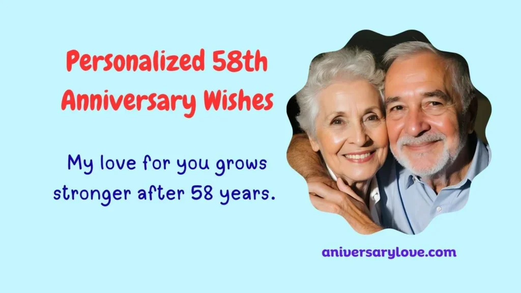 Personalized 58th Anniversary Wishes