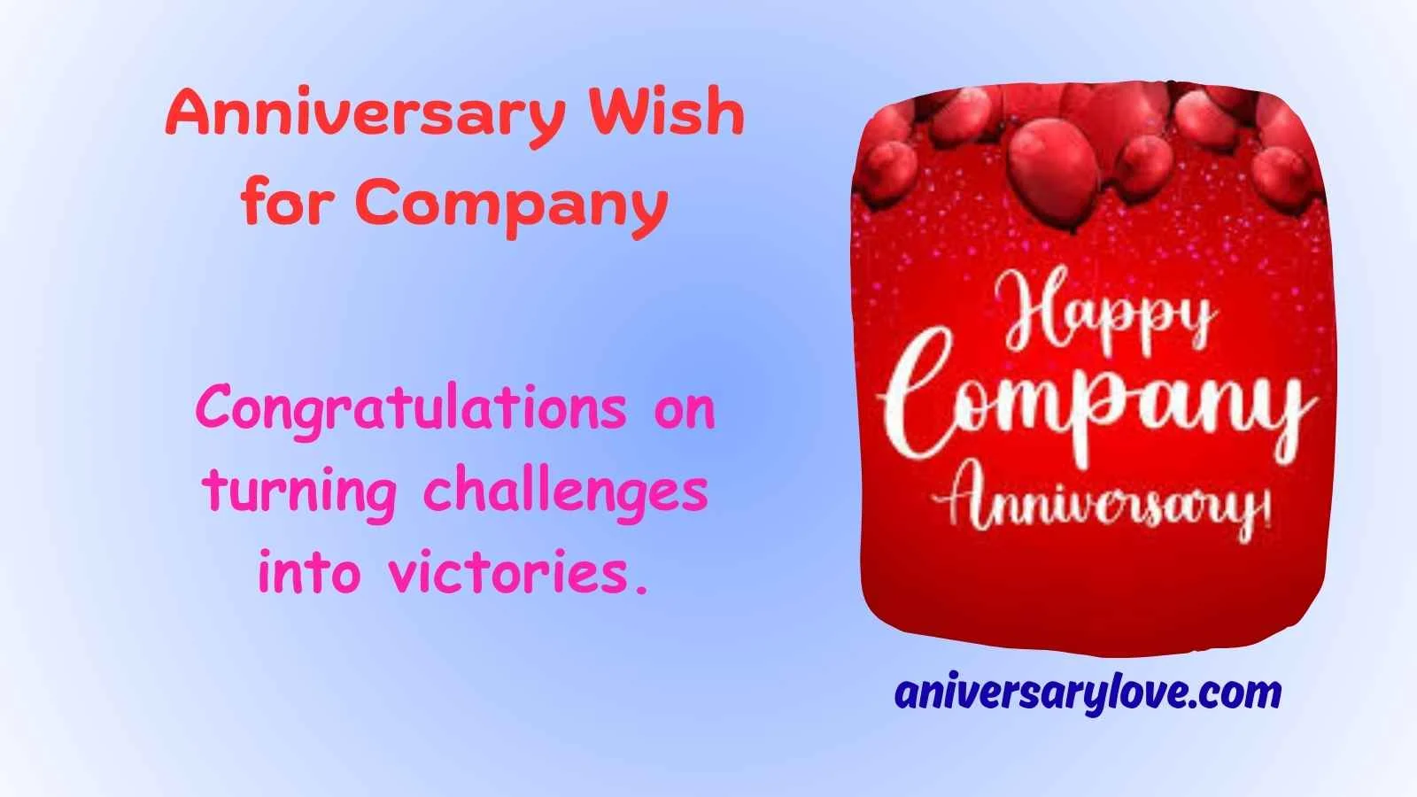 Anniversary Wish for Company