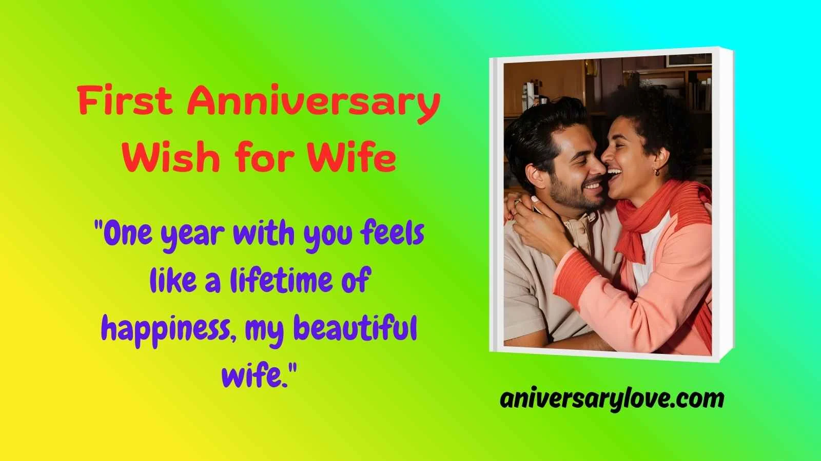 First Anniversary Wish for Wife