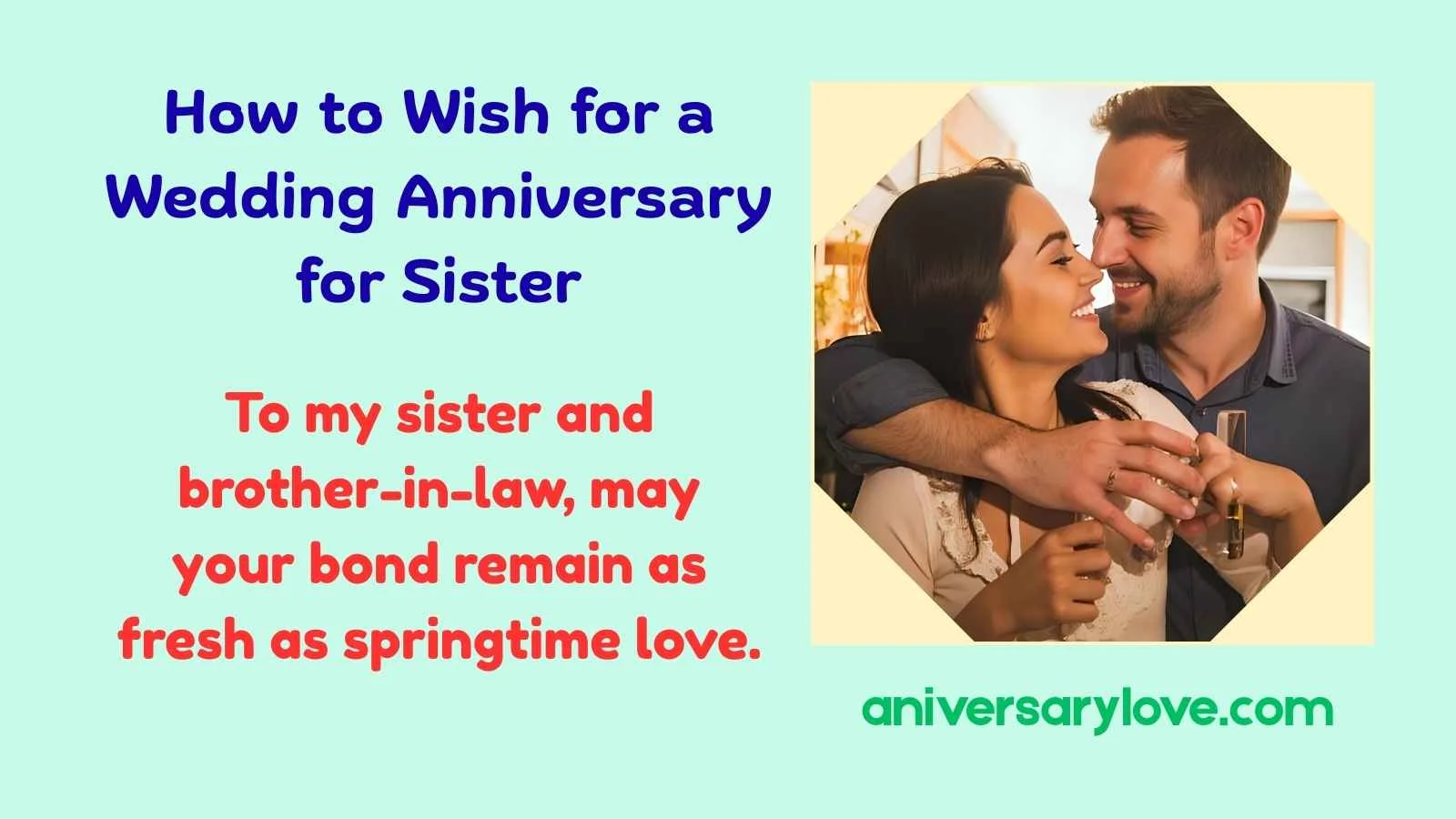 How to Wish for a Wedding Anniversary for Sister