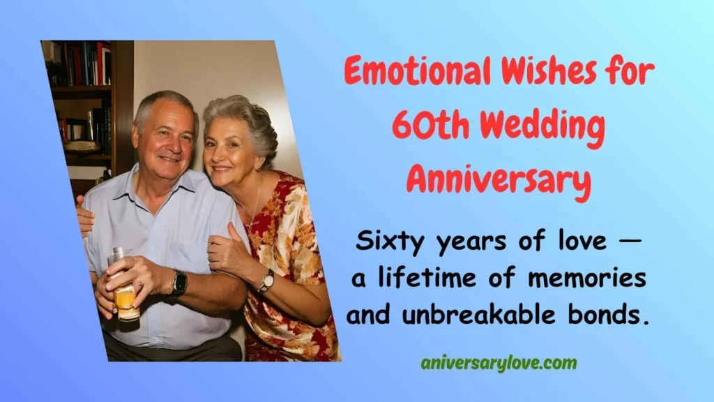 Emotional Wishes for 60th Wedding Anniversary