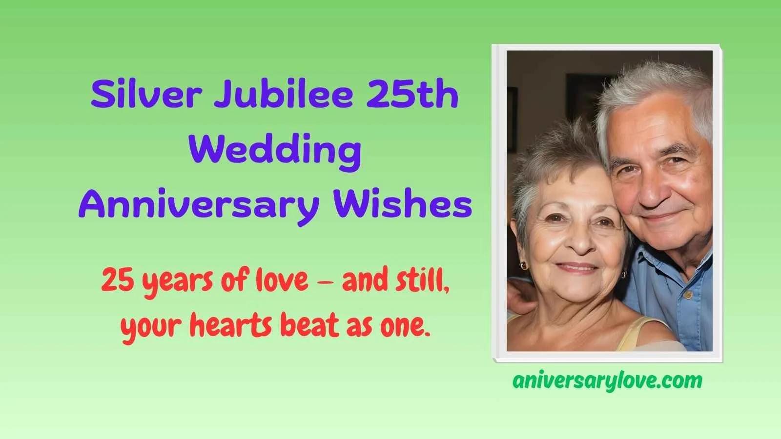 Silver Jubilee 25th Wedding Anniversary Wishes