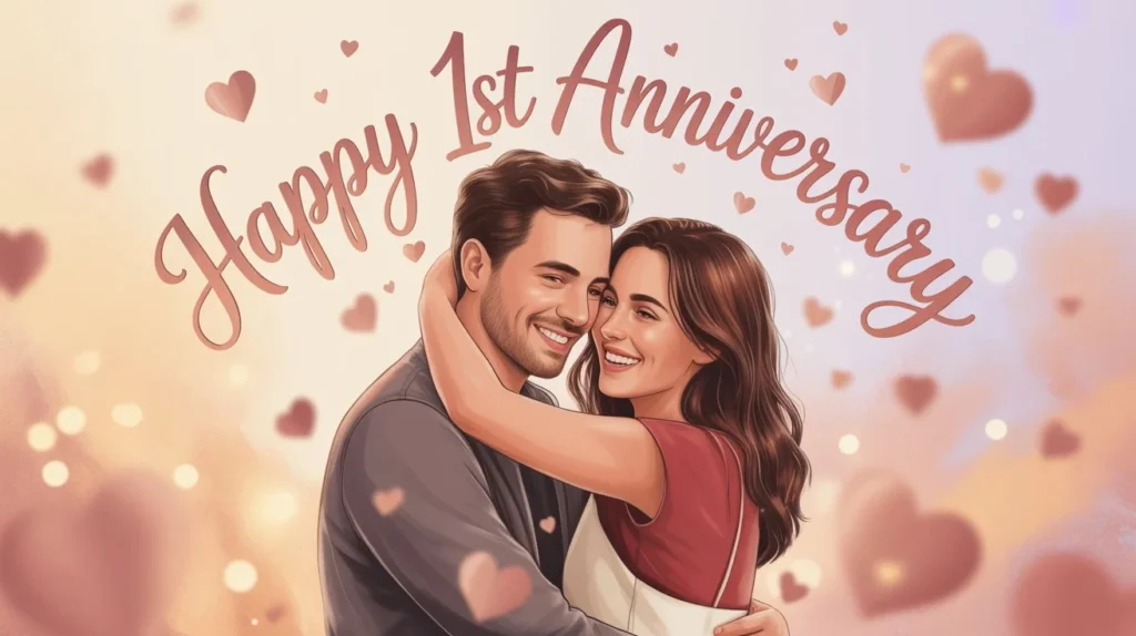 Romantic 1st Anniversary Wish for Girlfriend