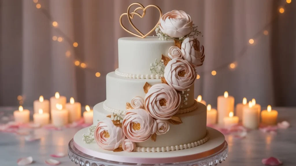 Romantic Wedding Anniversary Cake