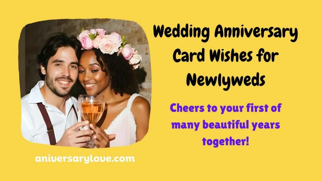 Wedding Anniversary Card Wishes for Newlyweds